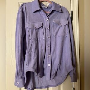 Good American Lavender Terry Shacket NWOT Size 00/0 XS/Small
